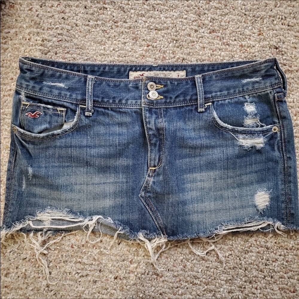 🌻 Hollister Super Short Mini Denim Skirt
